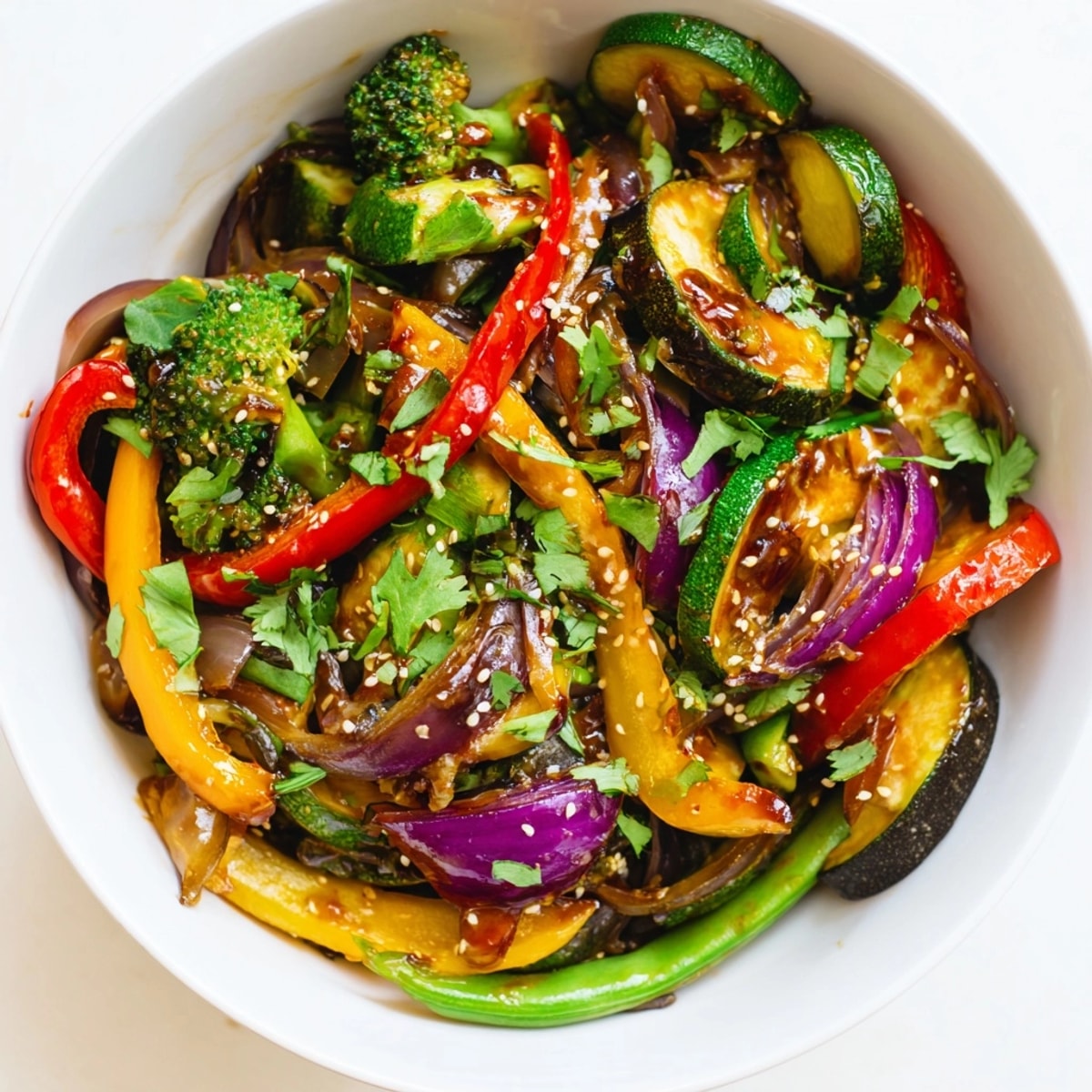 Easy Vegan Ancho Chile Vegetable Stir-Fry recipe: Bright, delicious ingredients in a savory, spicy sauce.