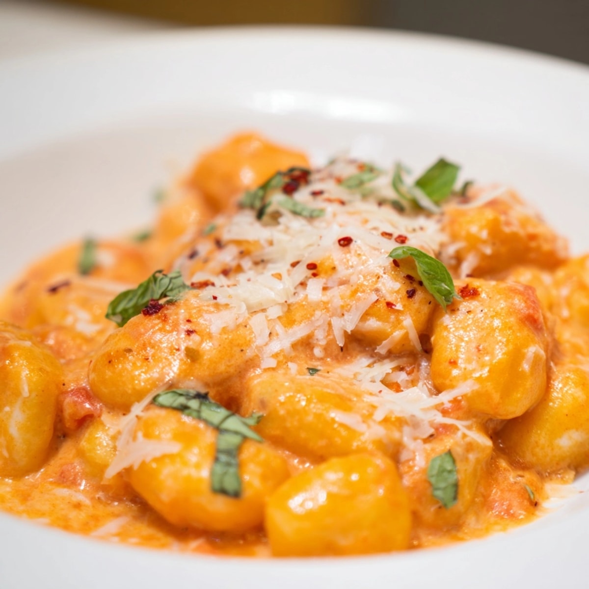 Serving suggestion: Warm and tangy Creamy Tomato Gnocchi—Italian comfort food ready in just 30 minutes.
