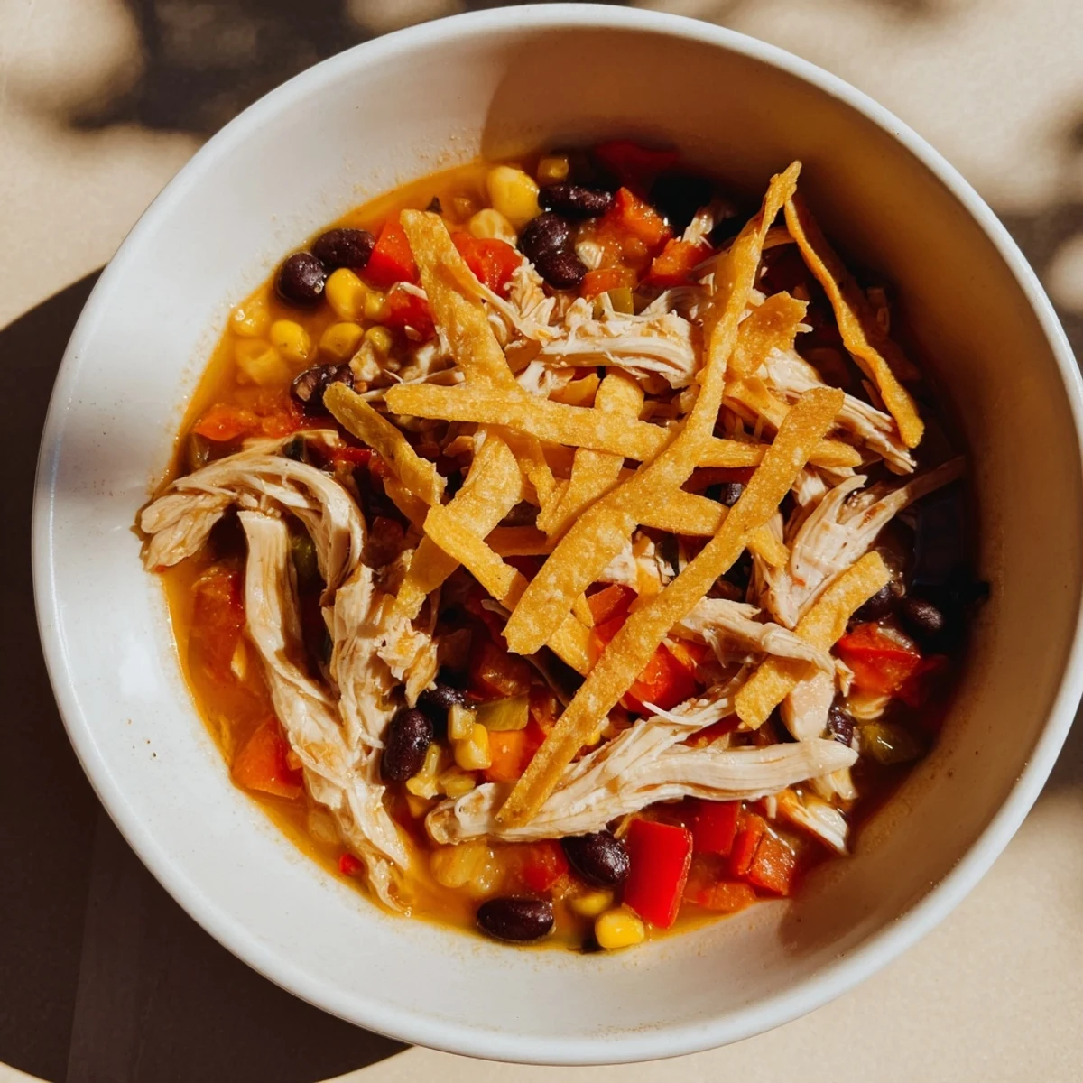 Fragrant Spicy Chicken Tortilla Soup, a hearty, flavorful Mexican-American favorite with fresh avocado.
