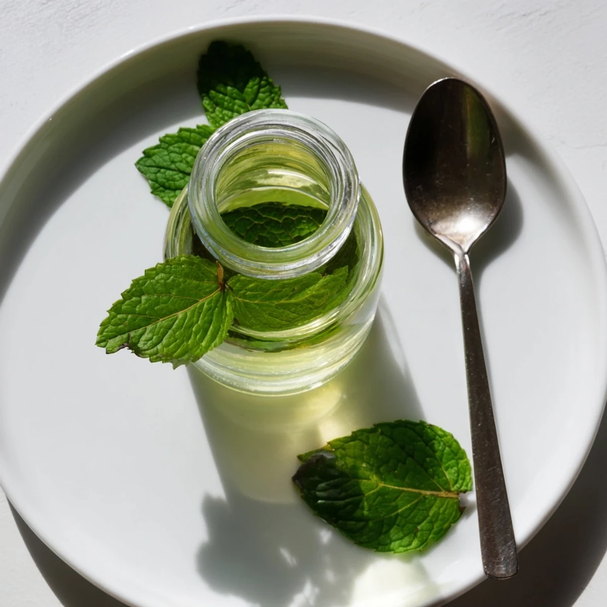 Crystal clear peppermint extract, gently infused, ready to add festive flavor to your holiday treats this year.