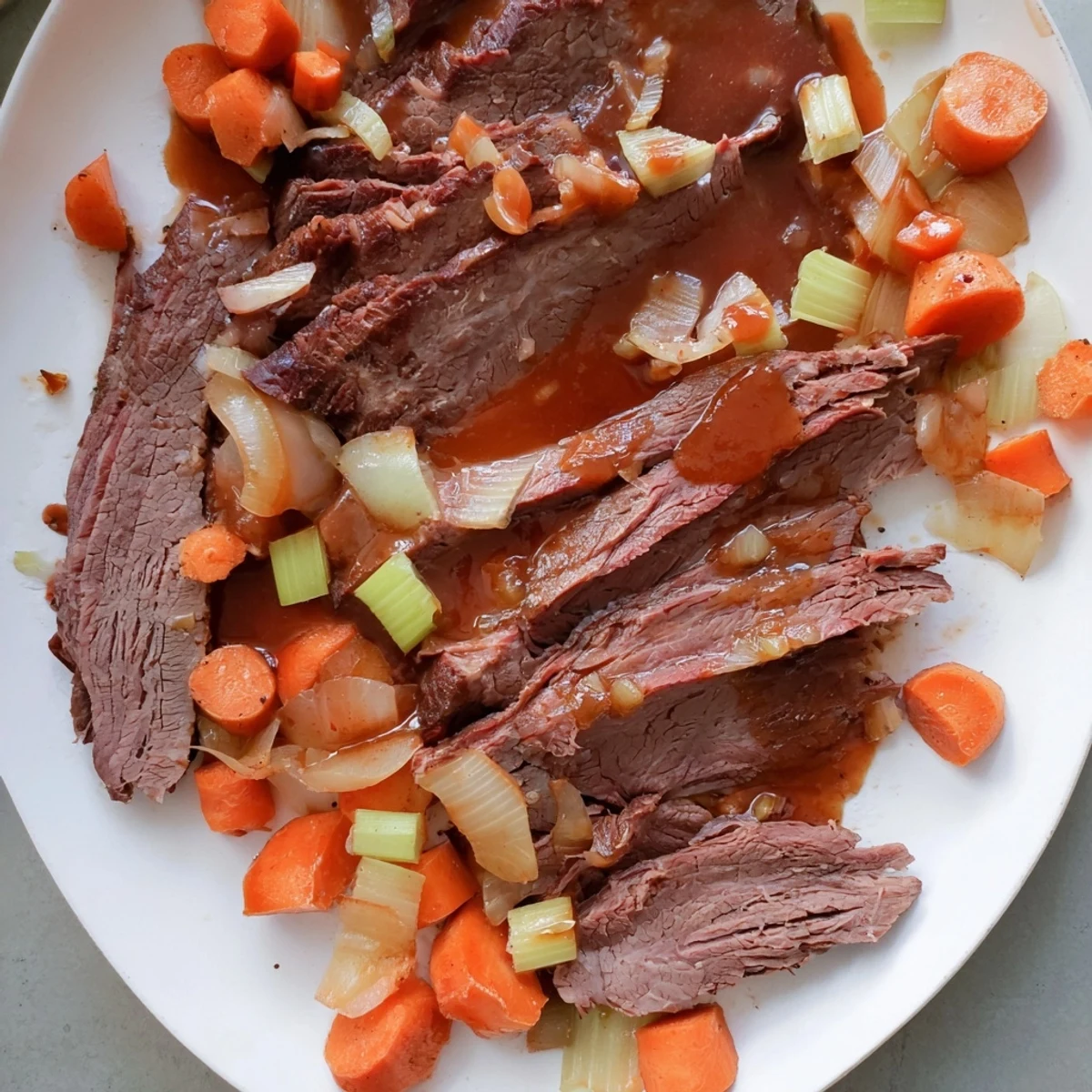 Smoky aromas emanate from this slow-cooked beef brisket, falling apart with just a fork's touch.