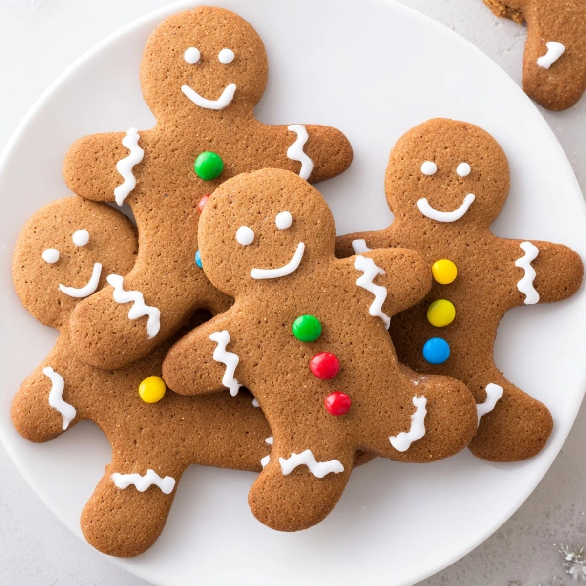 Warm, spiced Gingerbread Men Cookies arranged on a cooling rack, ready for vibrant icing.
