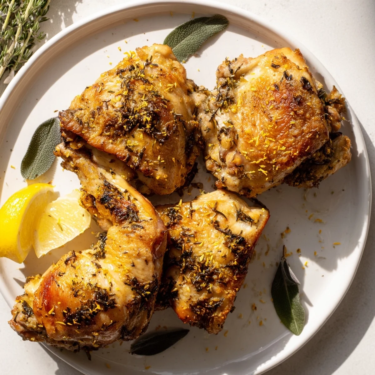 Roasted Chicken Thighs Lemon Oregano