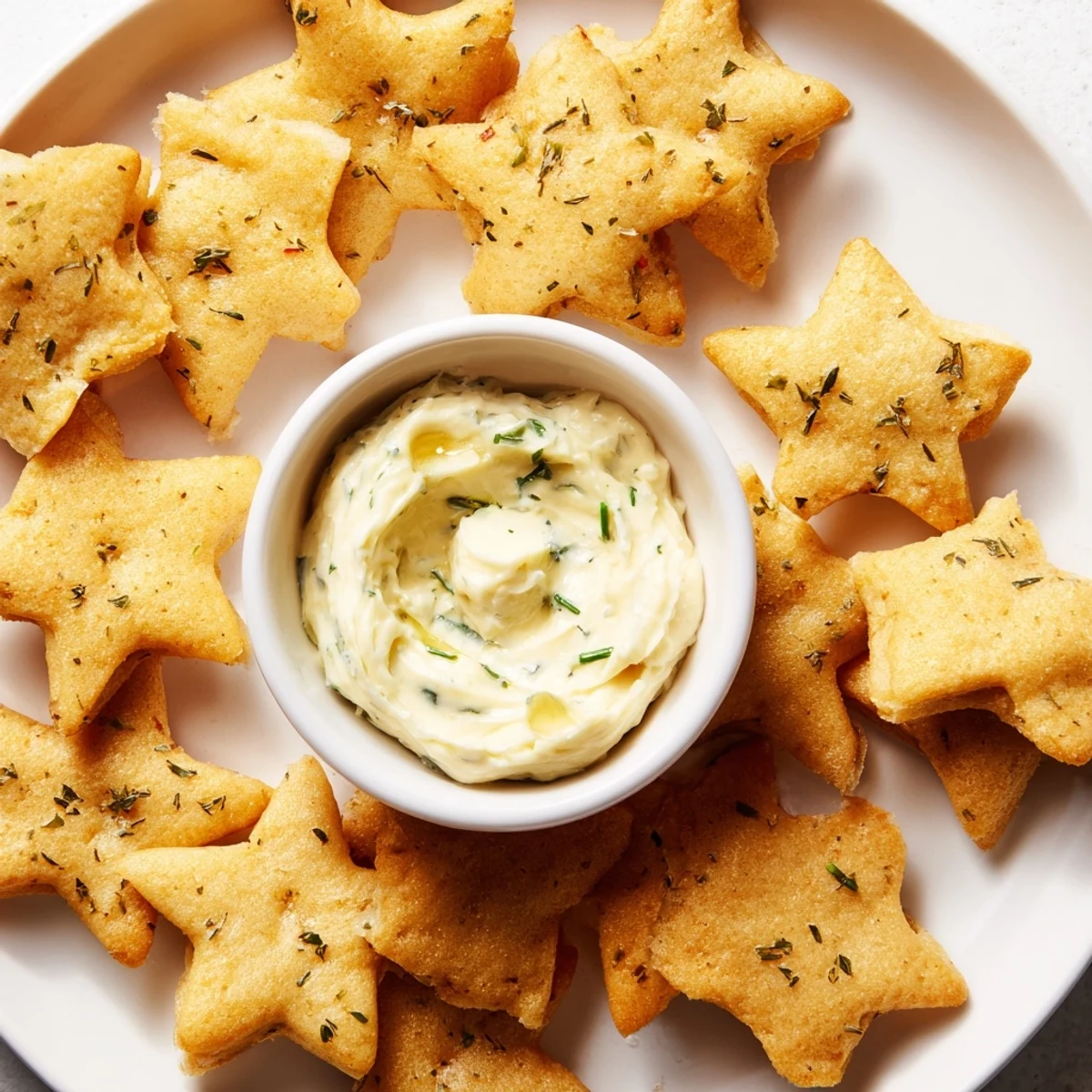 Star-Shaped Crackers with Dip