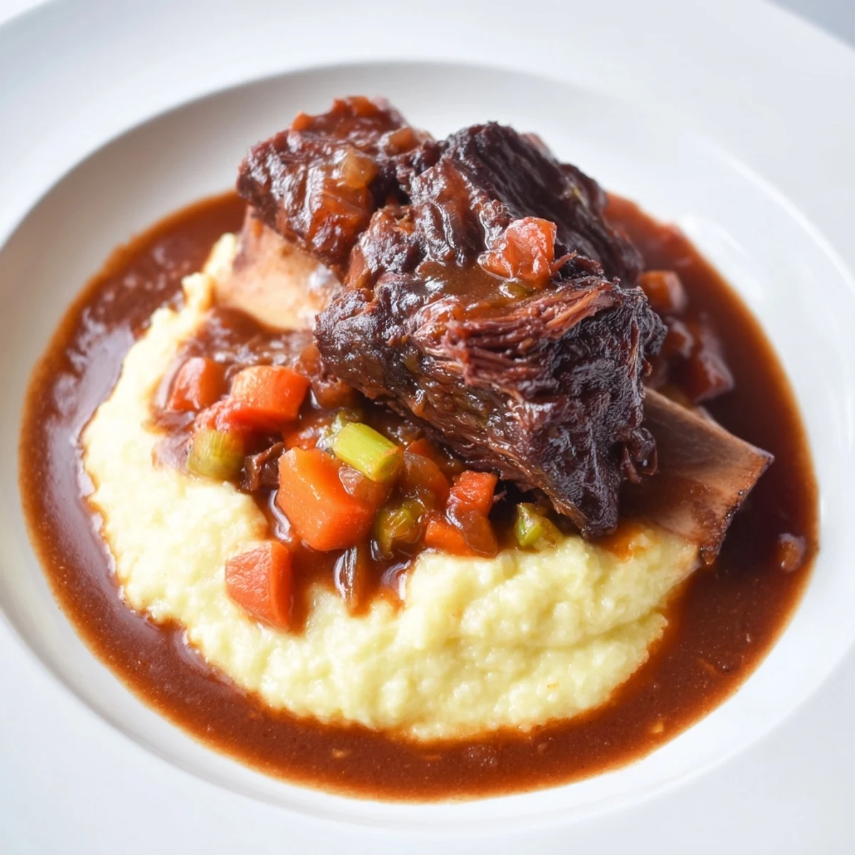 Fork tender Braised Beef Short Ribs with Mash, a hearty, comforting meal for a chilly evening.