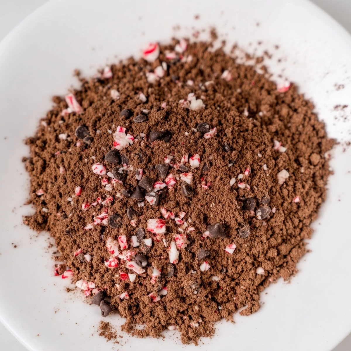 Homemade Peppermint Hot Cocoa Mix swirled in a clear mug, promising a comforting winter drink.