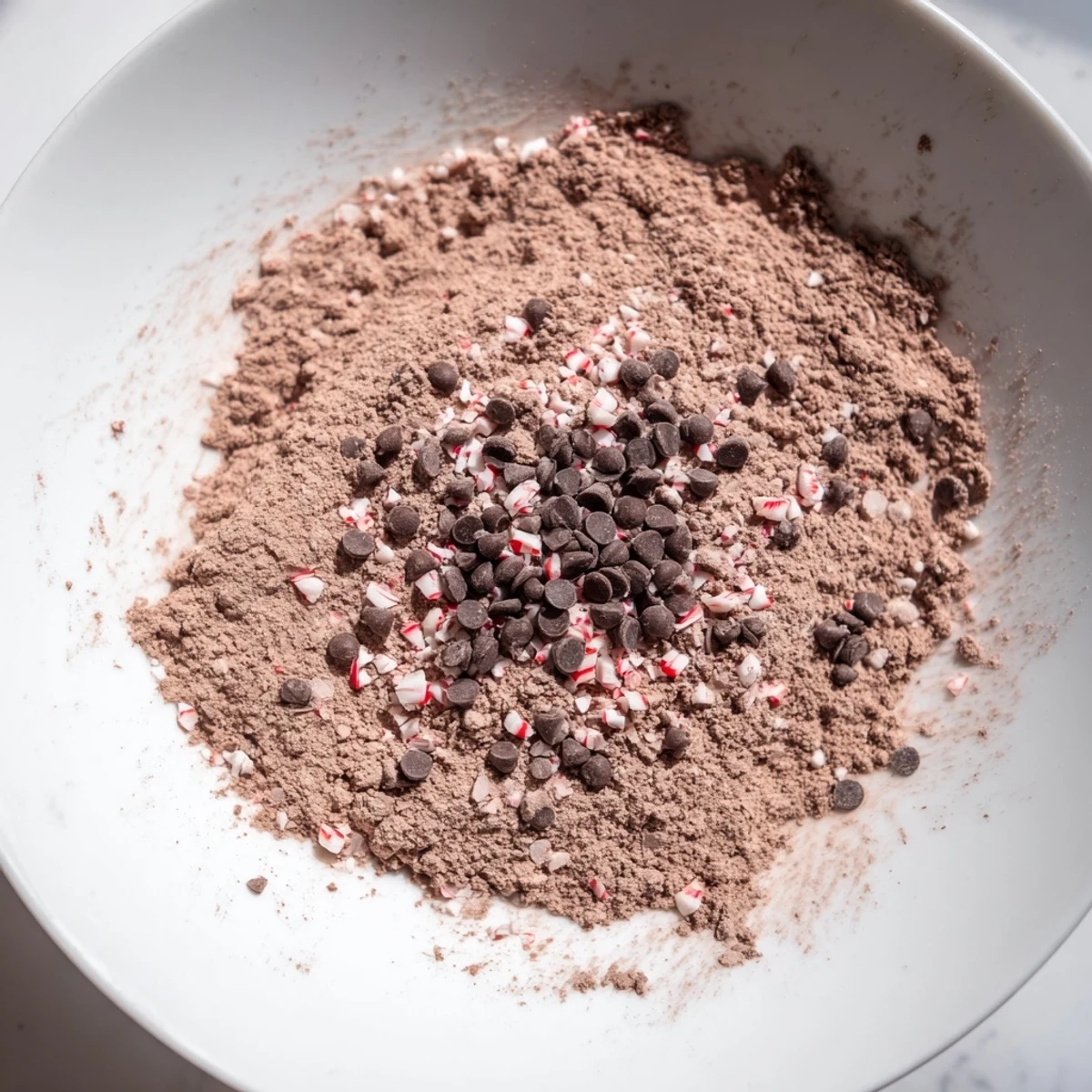 This Peppermint Hot Cocoa Mix is beautifully presented, ready to be stirred into hot milk on a cold day.