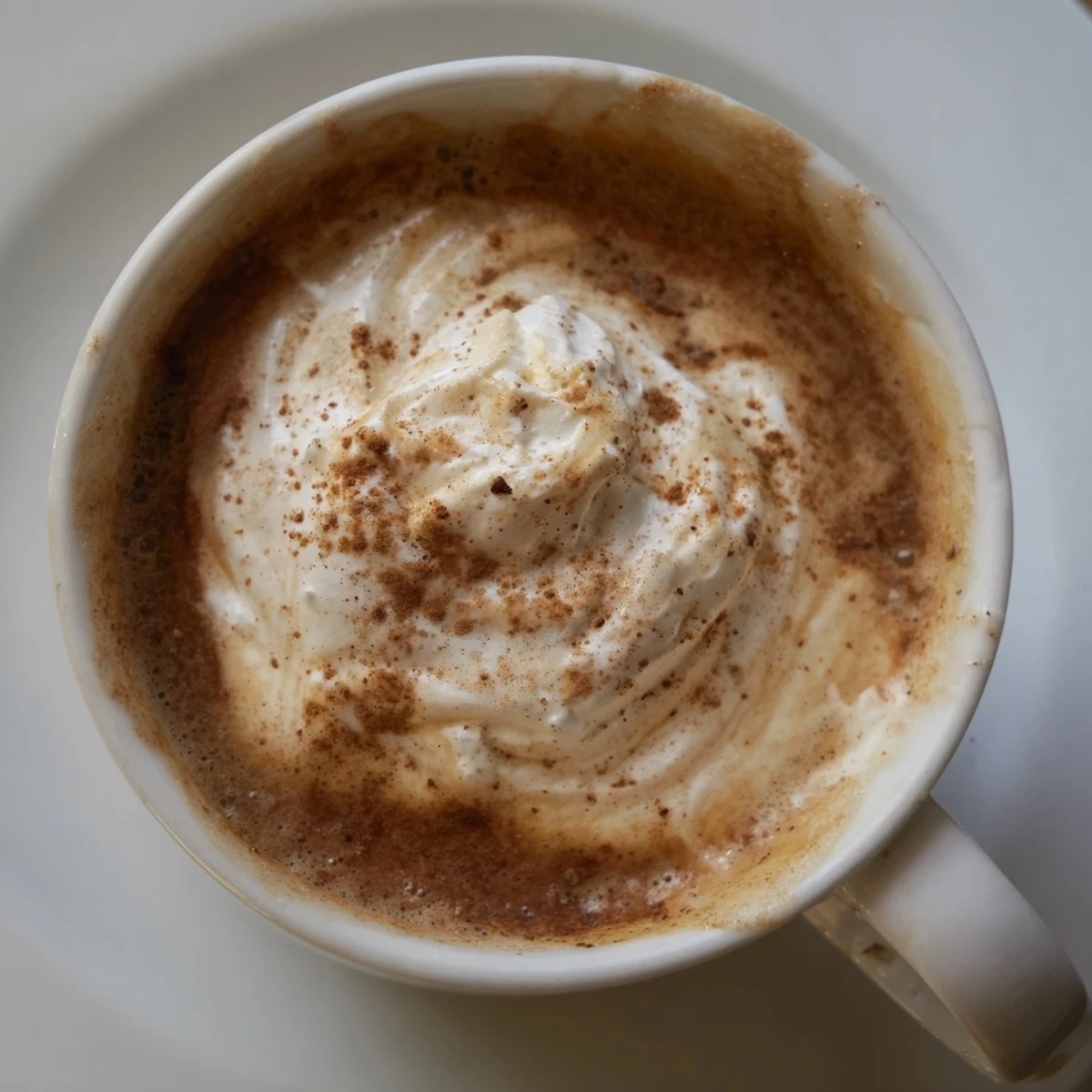 Warm, rich spiced coffee blend with creamy whipped topping, perfect for festive holiday mornings.