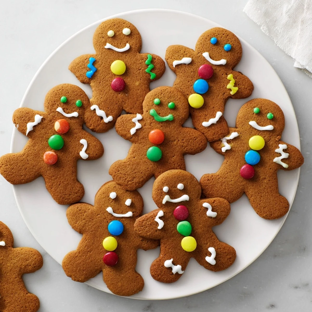 Warm and spiced gingerbread men cookies, freshly baked and ready for colorful icing and candies.