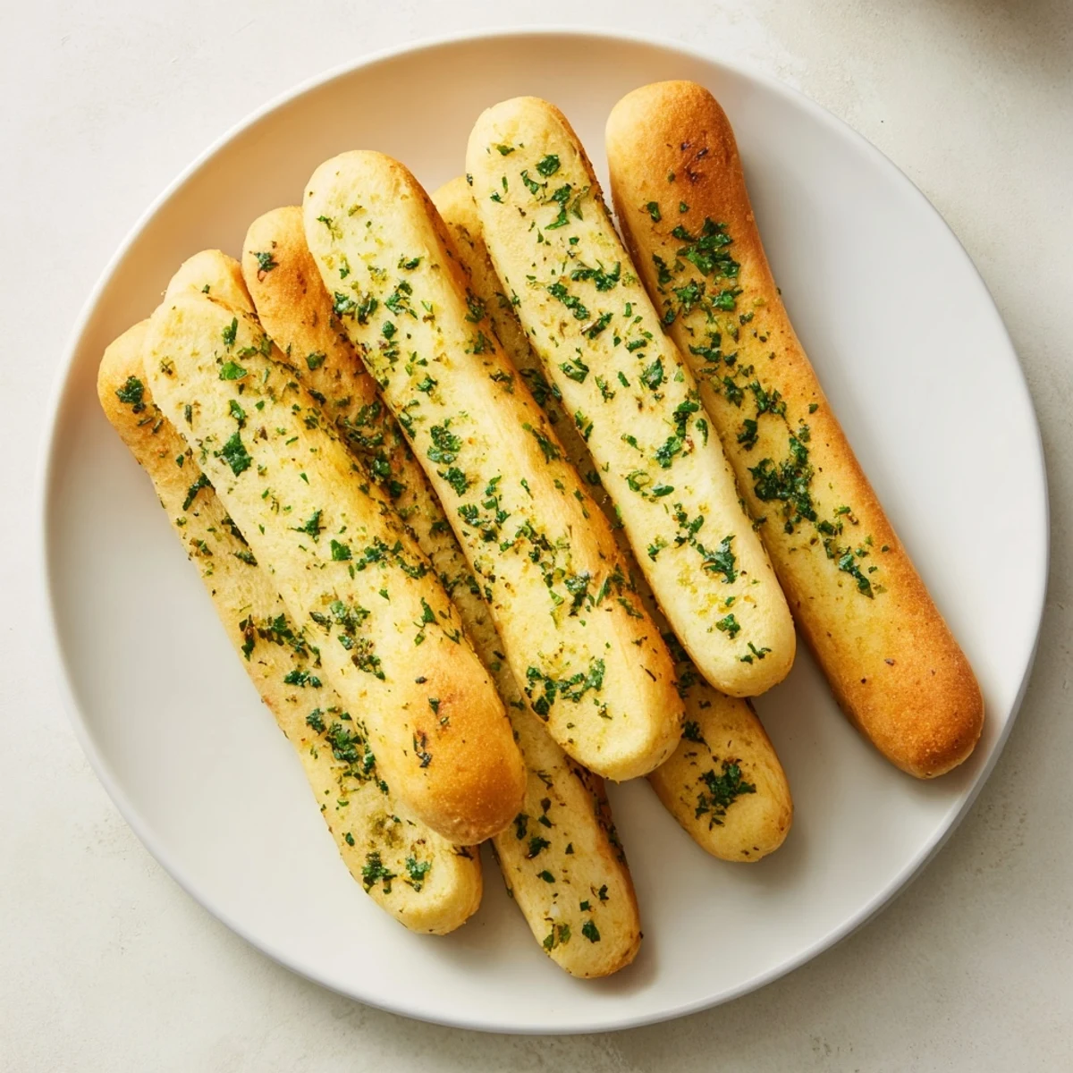 Soft Fluffy Garlic Breadsticks