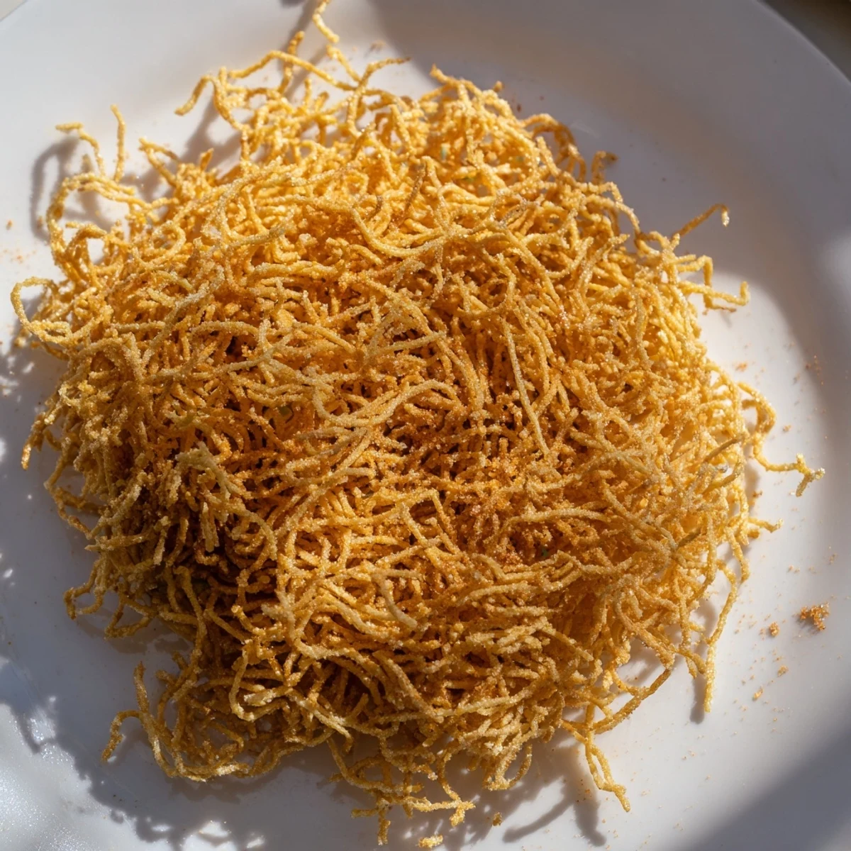 Crunchy fried Noodle Crispy, ready to be enjoyed with sweet chili sauce at a gathering.
