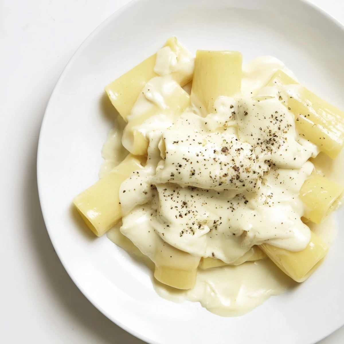 Creamy cheese sauce, a luscious, melted masterpiece, ready to drizzle over steaming pasta tonight.