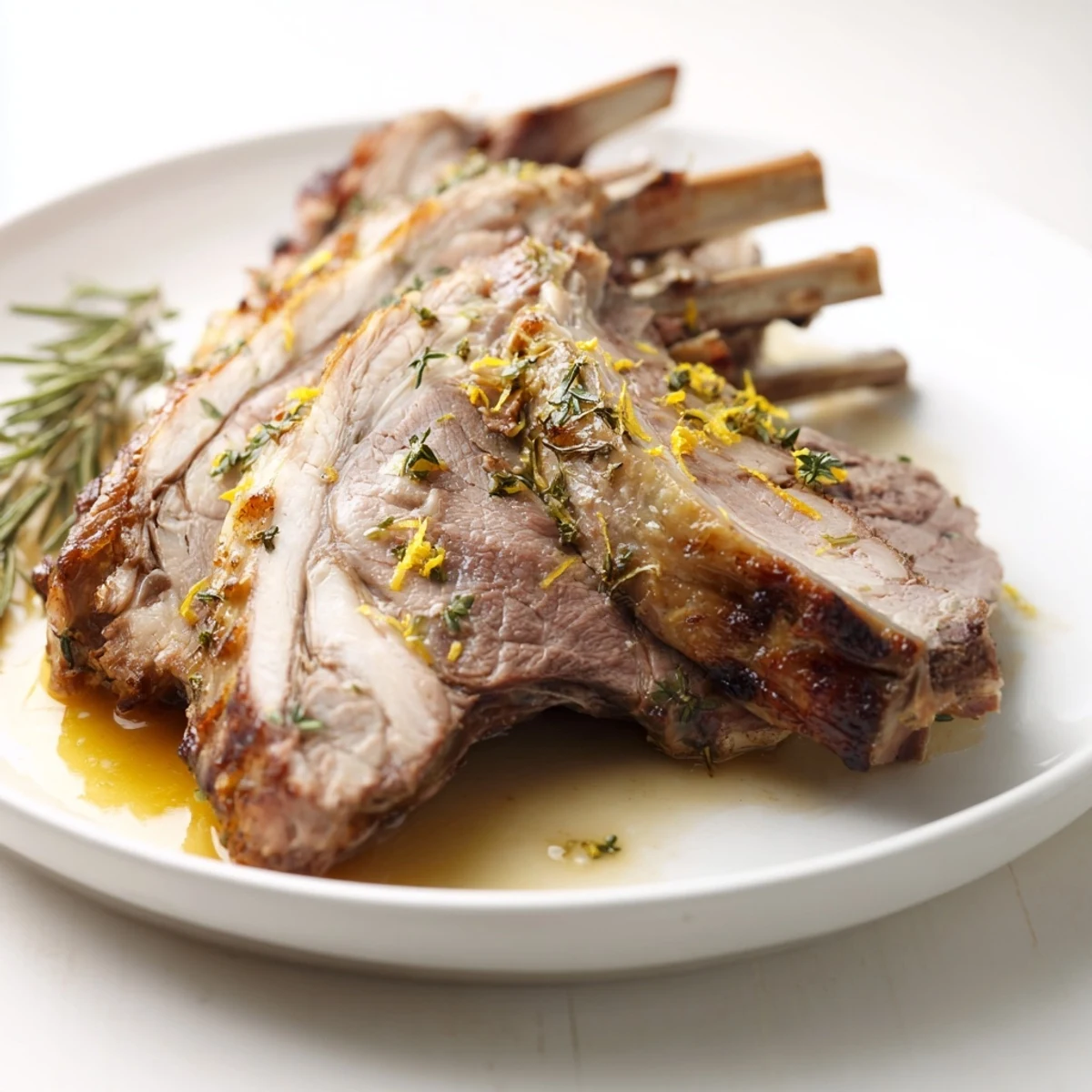 Melt-in-your-mouth slow roasted lamb, beautifully browned, resting before carving for a holiday feast.