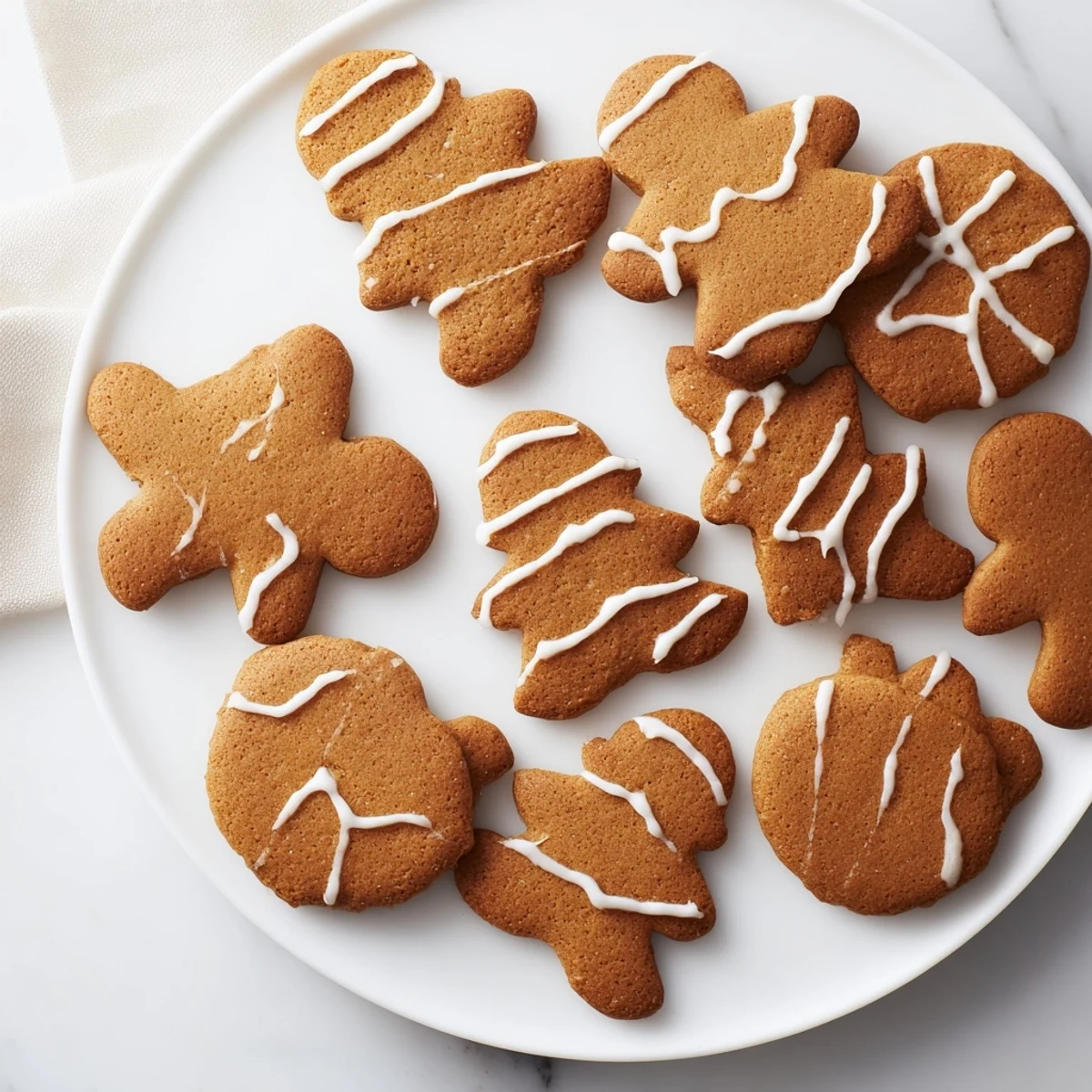 Golden gingerbread biscuits, spiced and crispy, perfect for a cozy afternoon treat.