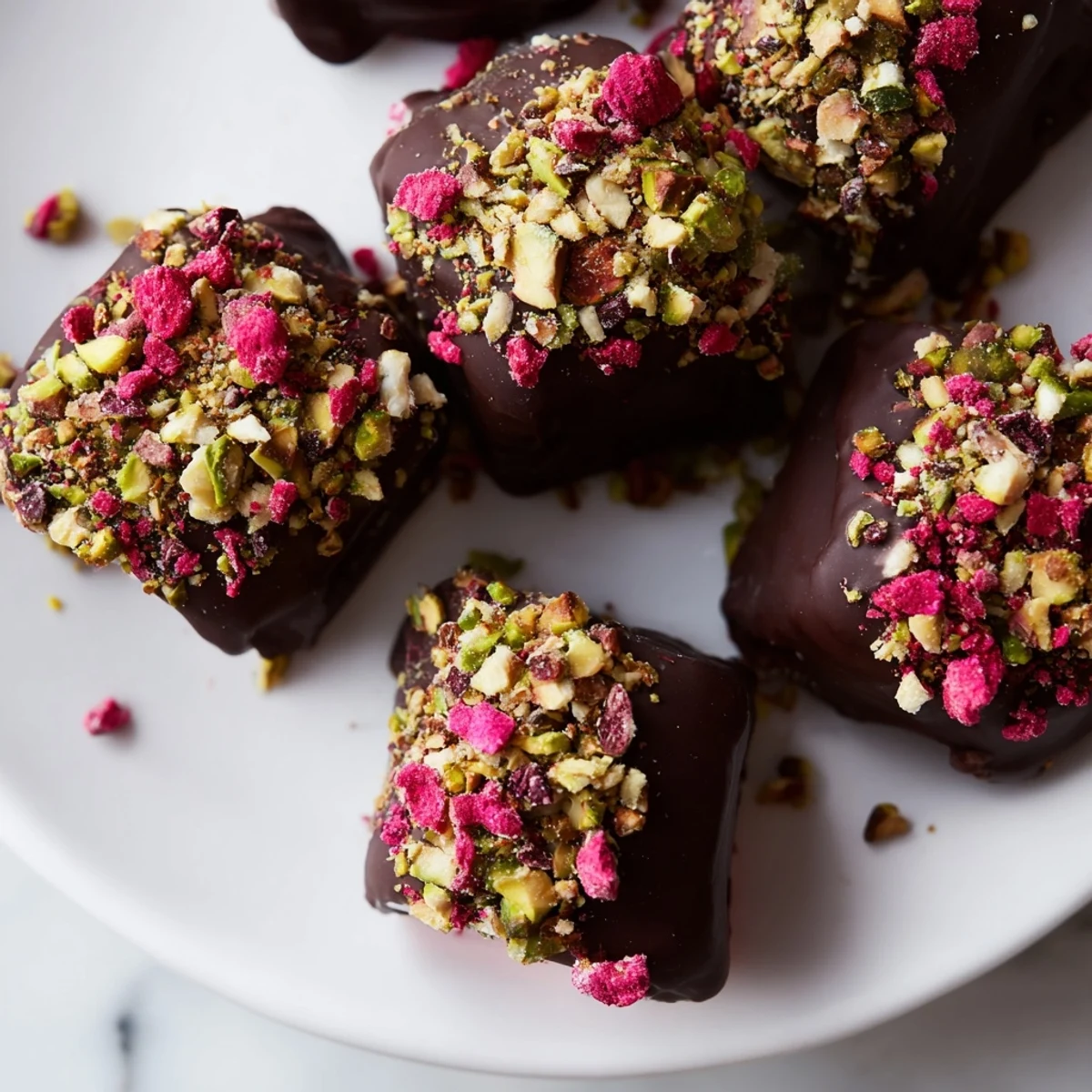 Close-up of chocolate-dipped marshmallows; semi-sweet chocolate coating the fluffy base, ideal for gifting.