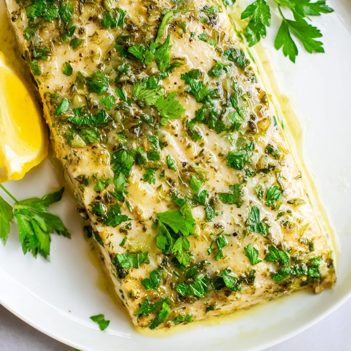 Baked Halibut with Garlic