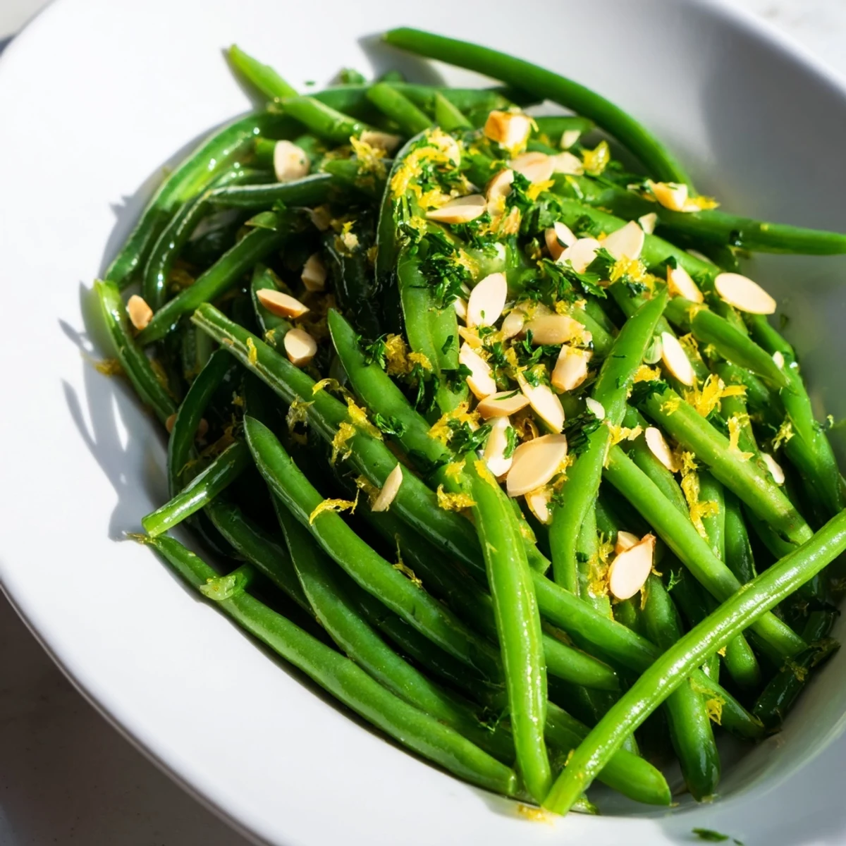 Vibrant Lemon Garlic Green Beans: a bright, delicious side dish ready for the table.