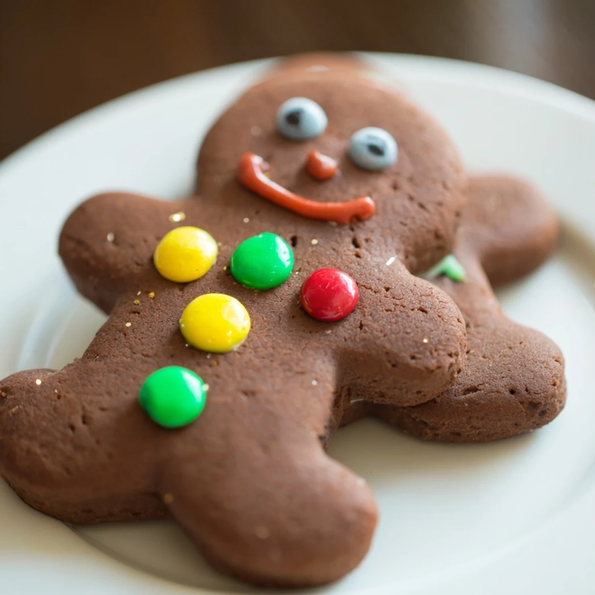 Royal icing and colorful candies decorate these classic Gingerbread Men Biscuits.