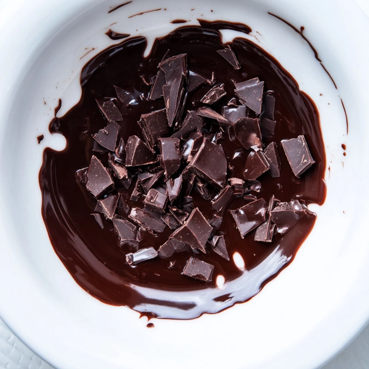 Chocolaty fondue displayed on a romantic platter with bright strawberries, bananas, pineapple, and grapes.