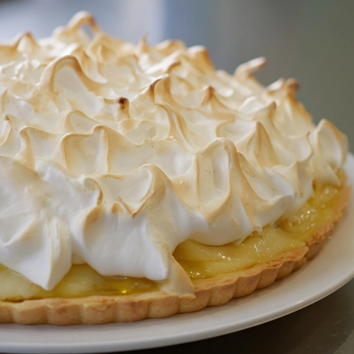 Served on a rustic plate, the Irish Apple Amber Tart pairs perfectly with a dollop of whipped cream.