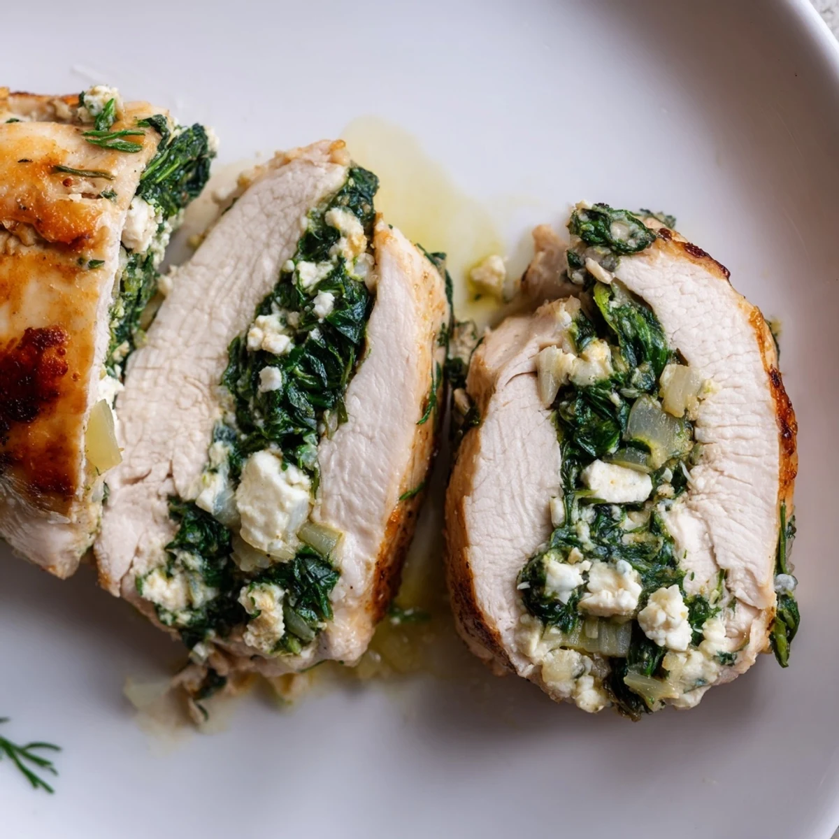 Spinach and Feta Stuffed Chicken Breast paired with roasted vegetables on a rustic wooden table, highlighting a low-carb Mediterranean dinner presentation.