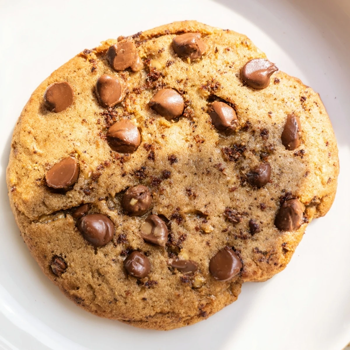 A close-up of chewy Chai Spiced Chocolate Chip Cookies with golden edges.