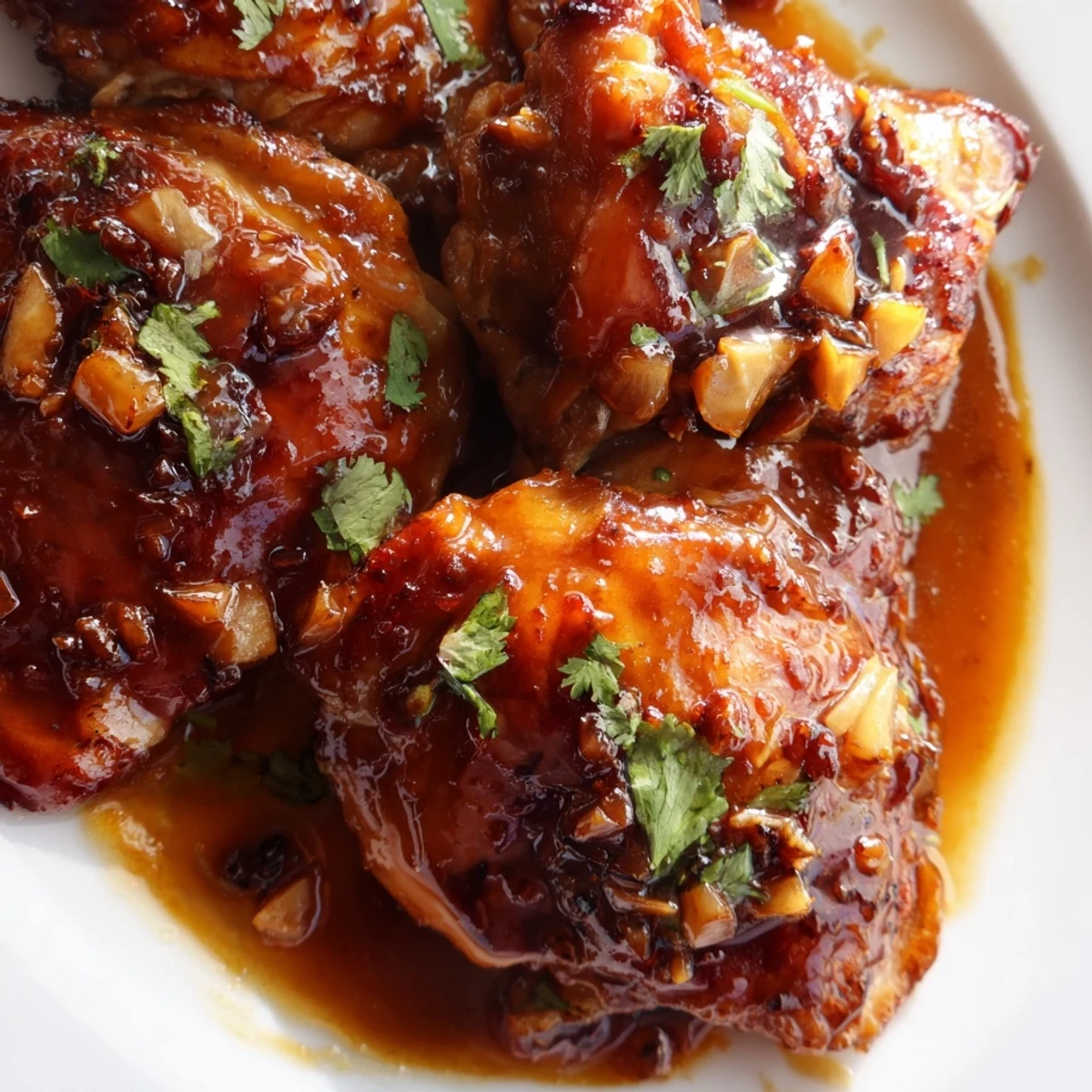 Tender chicken pieces glisten in caramel sauce next to fluffy steamed rice in this Ga Kho dish.