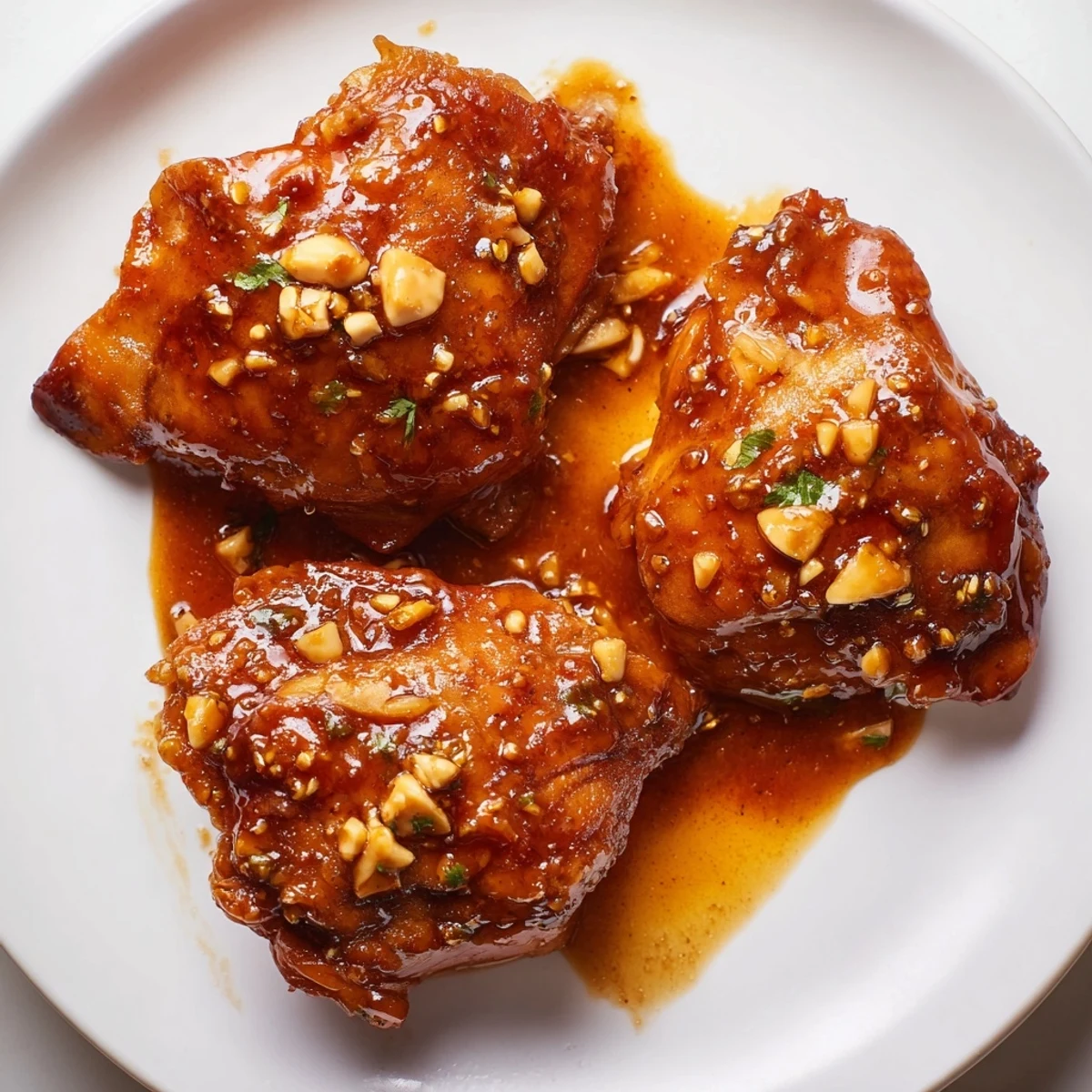 A close-up of Ga Kho served in a clay pot with scallions and cilantro garnish.
