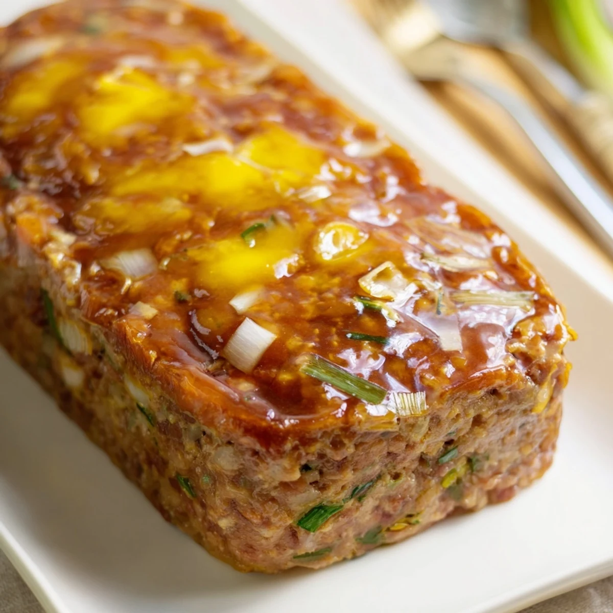 Sliced Cha Trung Hap served alongside fluffy jasmine rice and tangy pickled vegetables.