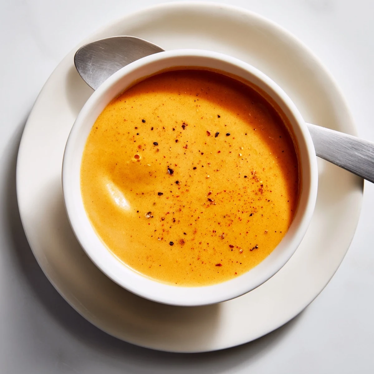 Warm, creamy Snappy Cheddar Sauce with a cayenne kick, ready for dipping nachos.