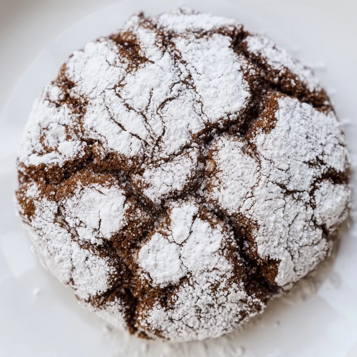 Baked gingerbread crinkle cookies showing signature crackled tops and sugary white coating