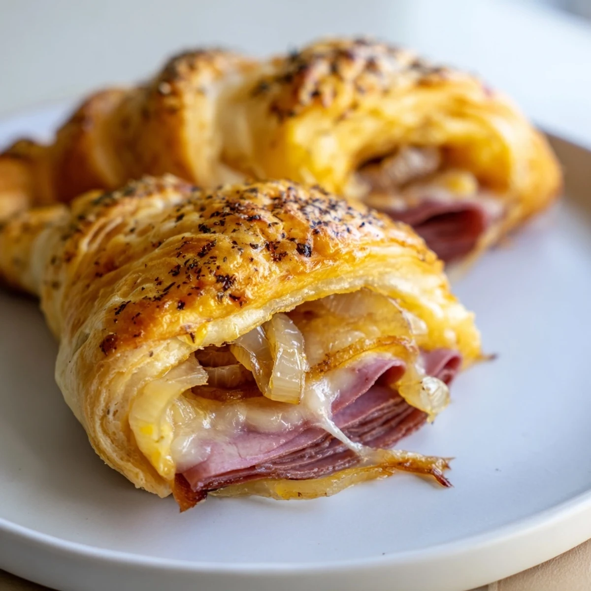 Crispy beef and cheese French dip roll ups arranged on a platter with savory dipping sauce