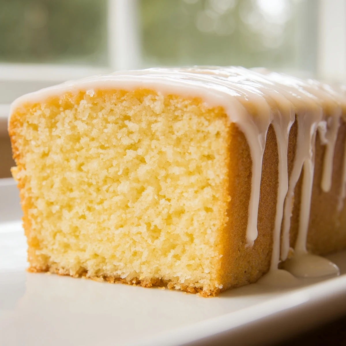Classic church cake sliced and served on a vintage plate for gatherings