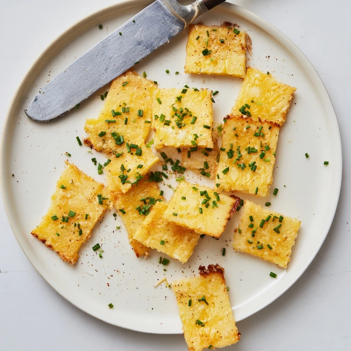 Crispy cheddar herb snack bites served warm on a rustic party platter