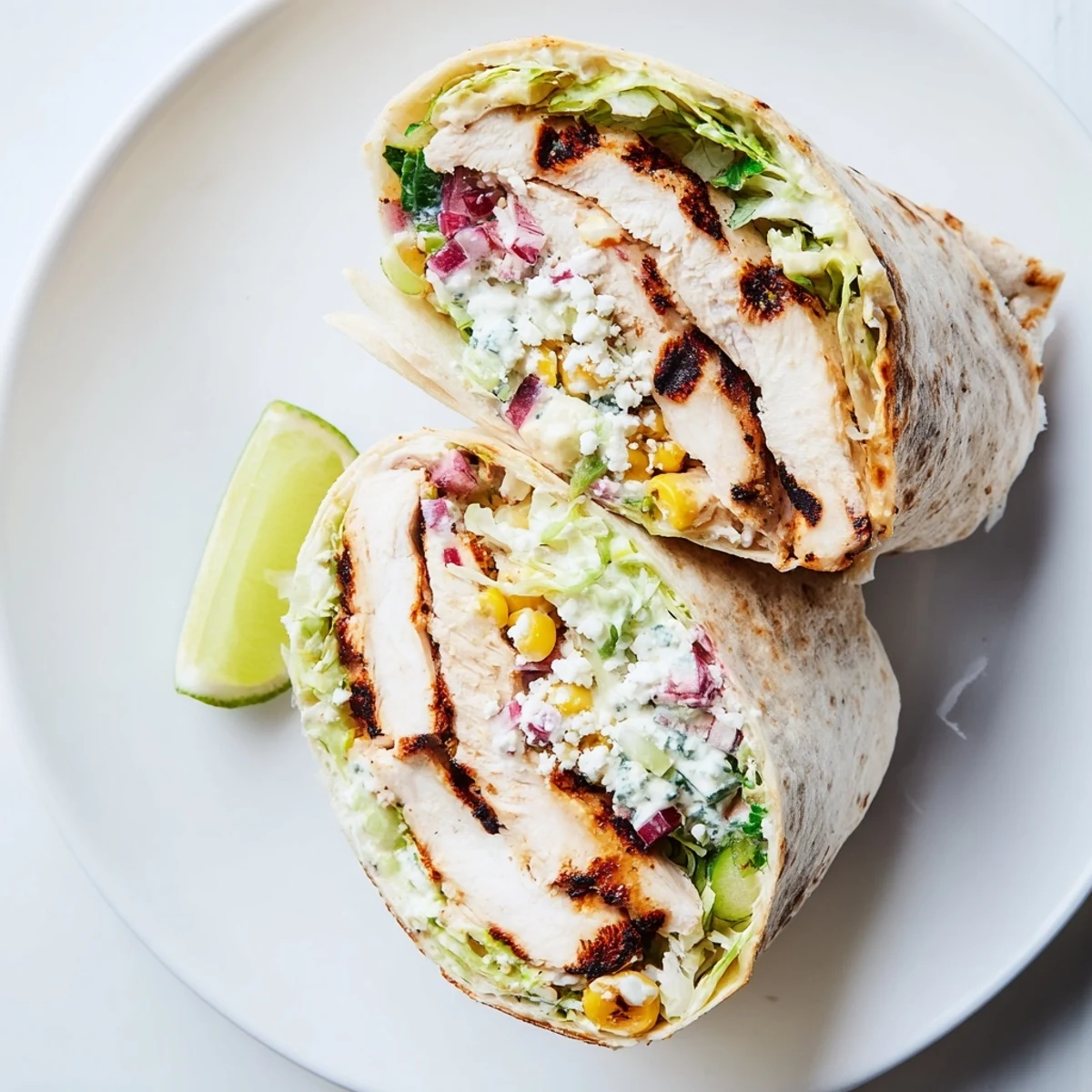Zesty corn, creamy Cotija, crunchy lettuce rolled into Quick Mexican Street Corn Chicken Wraps