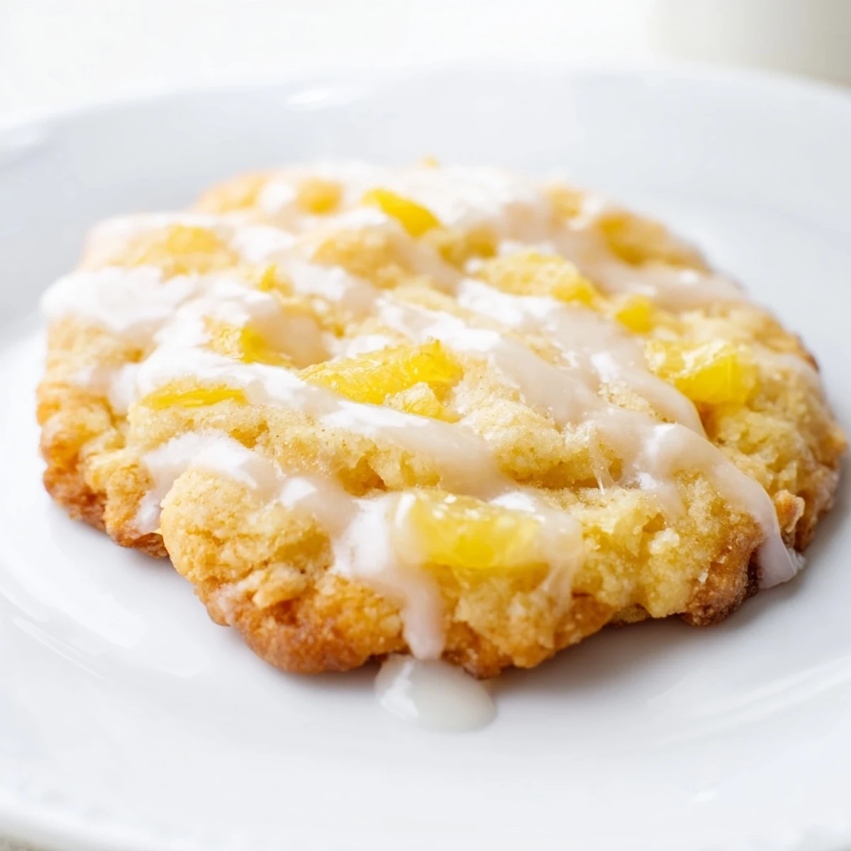 Golden pineapple cookies with sweet tropical fruit chunks baked into buttery dough