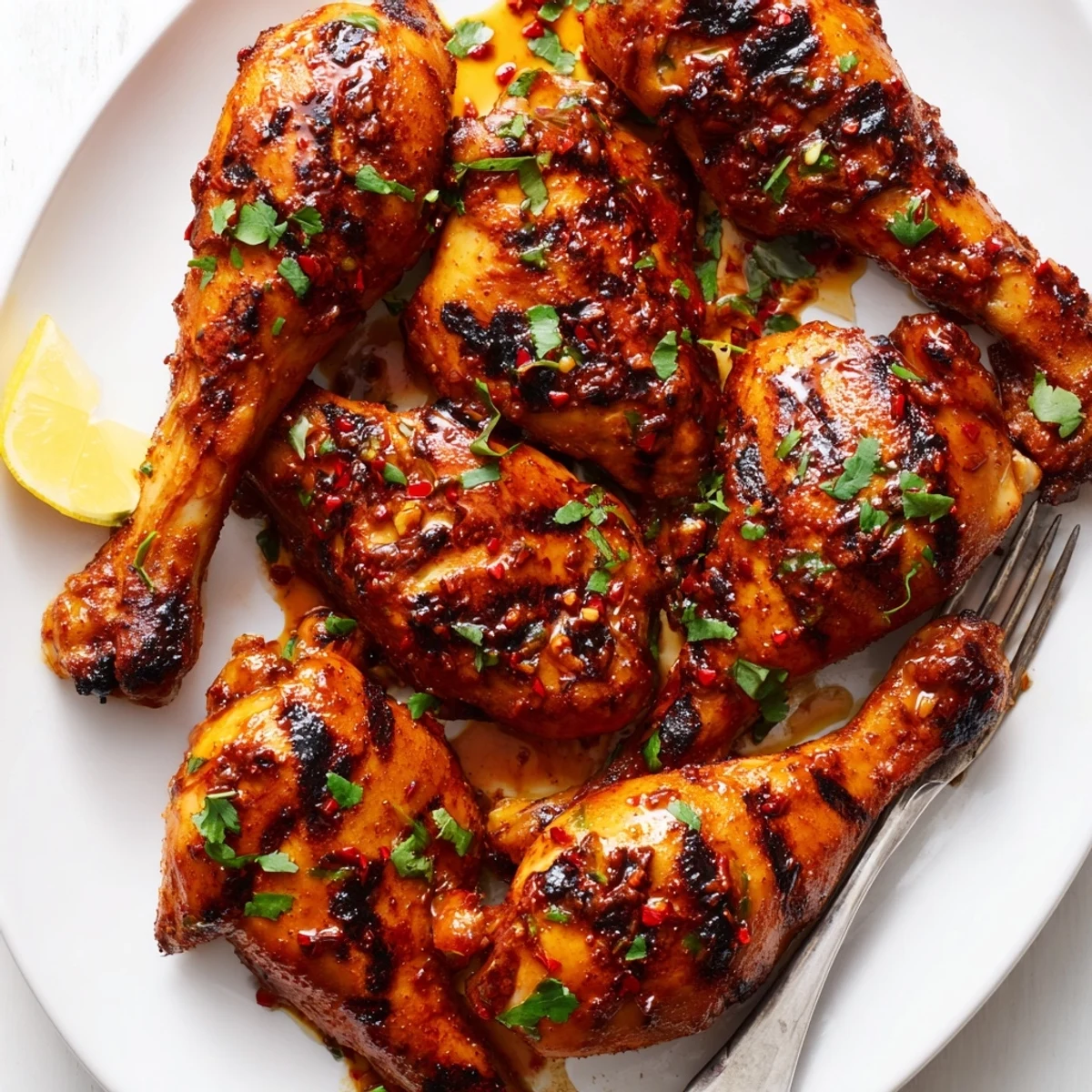 Overnight marinated Peri Peri Chicken sliced, served with fries and lemon