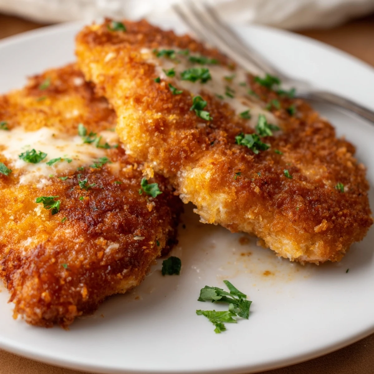 Crispy Chicken Creamy Sauce Recipe plated with golden crust and silky garlic sauce