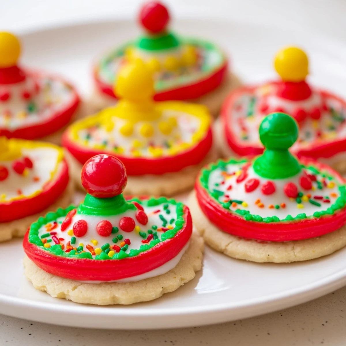 Festive Cinco De Mayo Sombrero Cookies decorated with colorful icing, sprinkles, and gumdrop accents