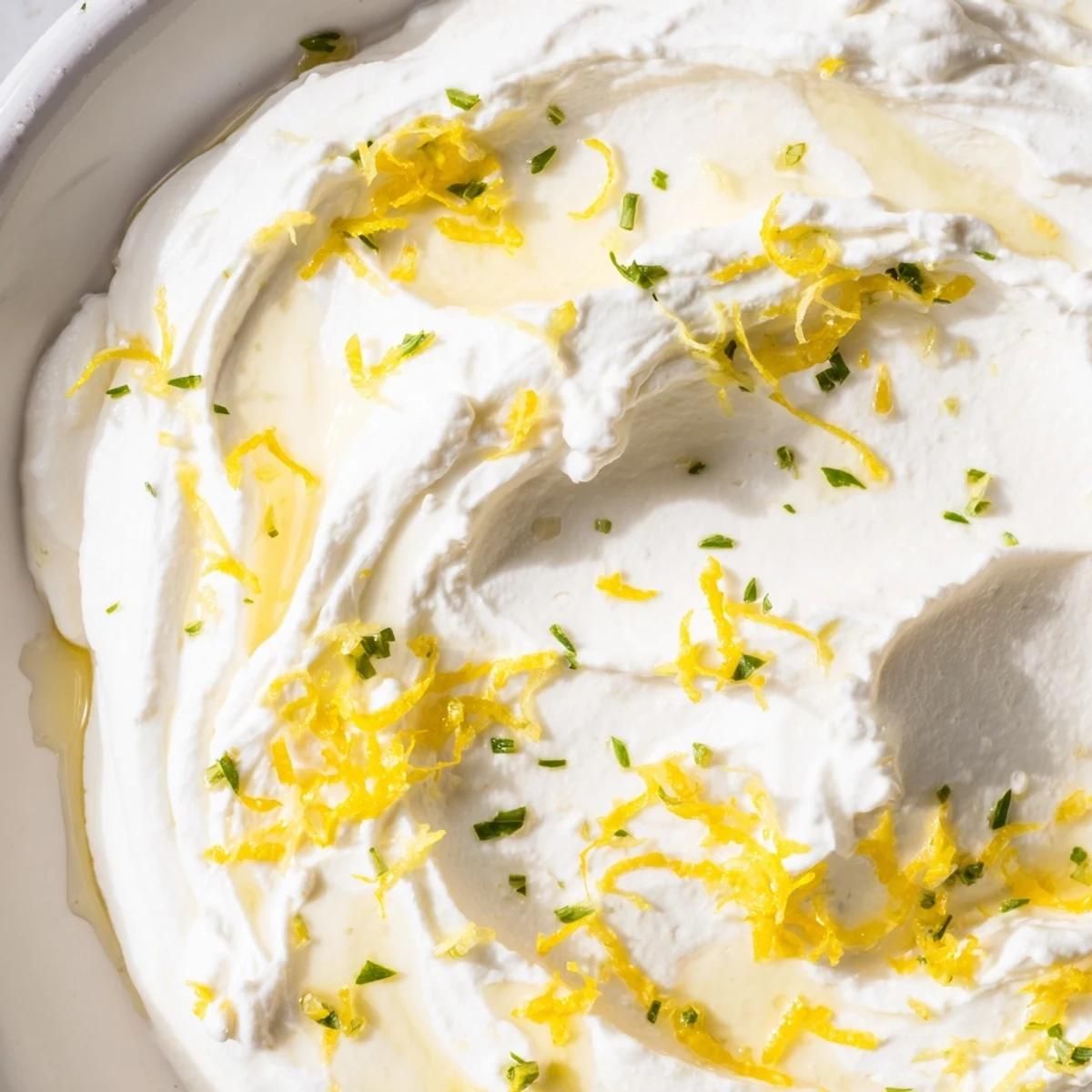 Fluffy whipped ricotta spread served on toasted bread with olive oil and cracked black pepper