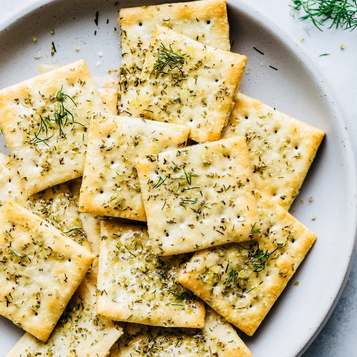 Serve Dill Pickle Saltines Recipe warm, golden, zesty crackers with creamy dip.