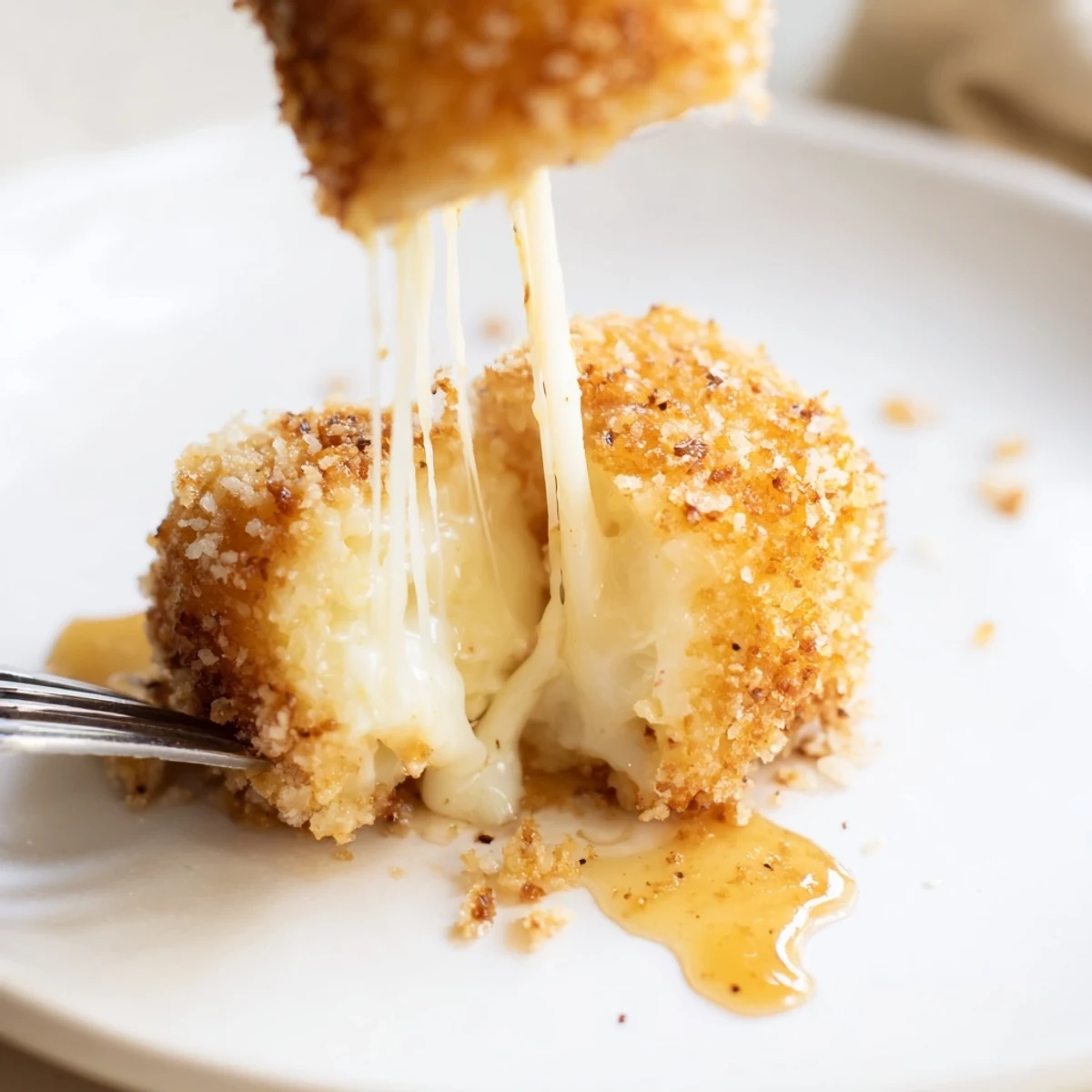 Glistening maple-drizzled golden bites with oozing cheese: Irresistible Crispy Mozzarella Poppers With Maple Glaze