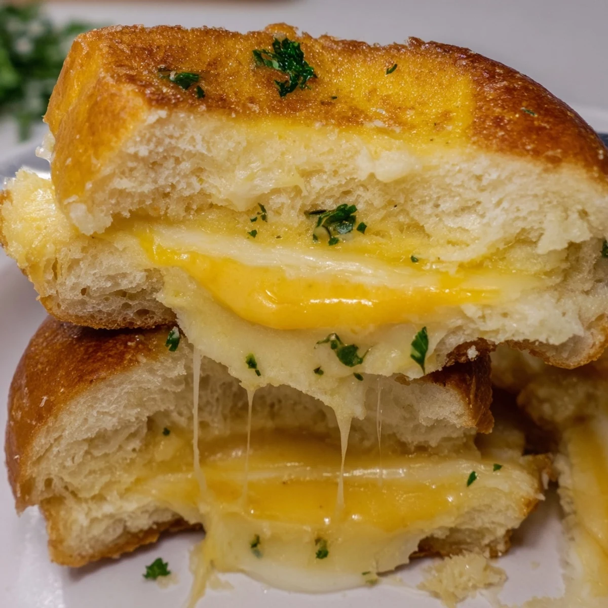 Tray of Mini Grilled Cheese Hawaiian Rolls, golden crusts and bubbling cheese