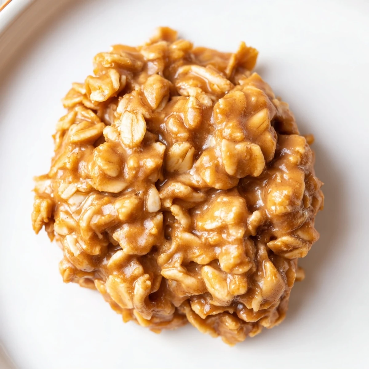 A stack of Peanut Butter No Bake Cookies with oats, warm aroma