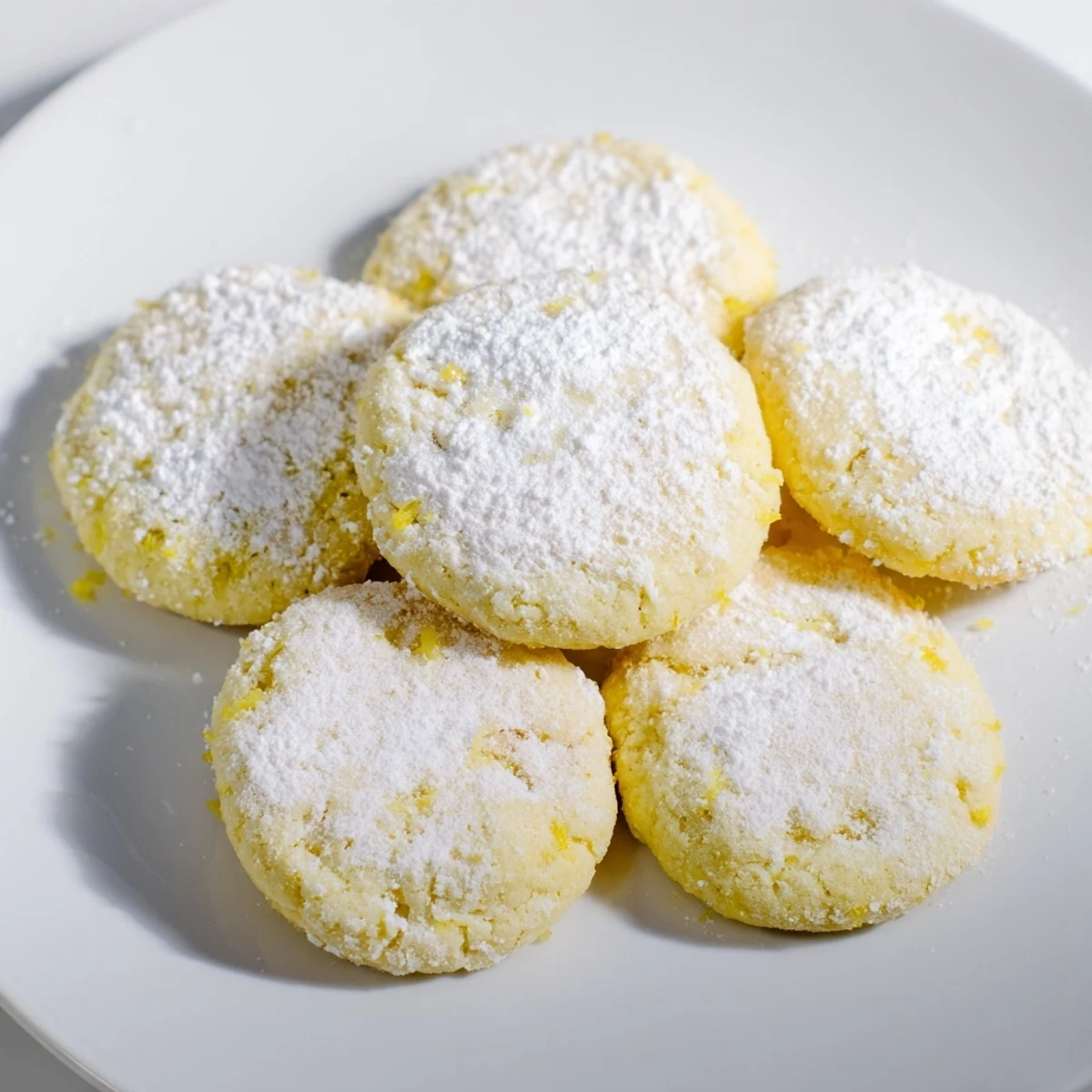 Zesty lemon cookie balls rolled in white sugar ready for the oven