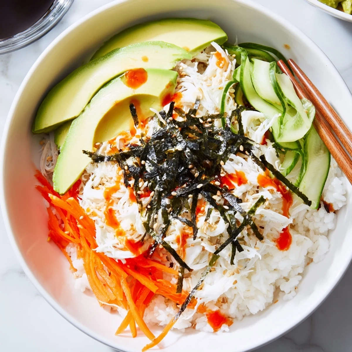 Bright California Roll Sushi Bowls for weeknight dinners, crisp cucumber and nori ribbons.