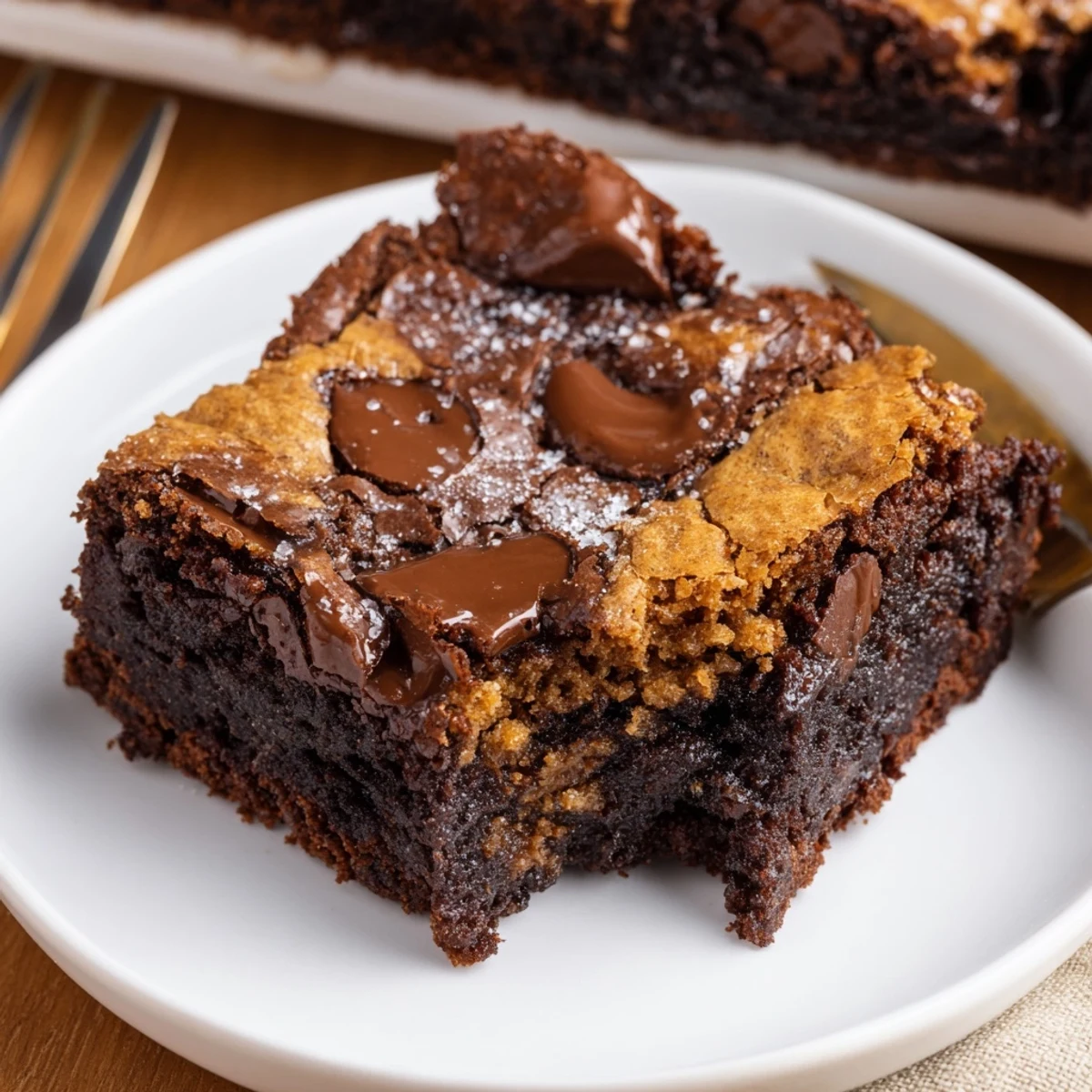Fudgy Chewy Brookies Recipe: warm, gooey bars with golden cookie tops