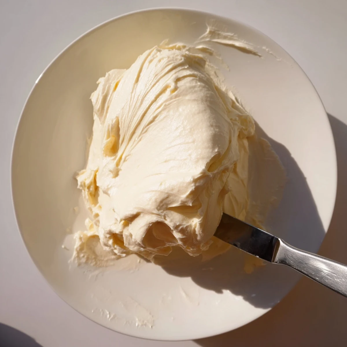 Silky Italian meringue buttercream spread smoothly over golden sponge cake layers