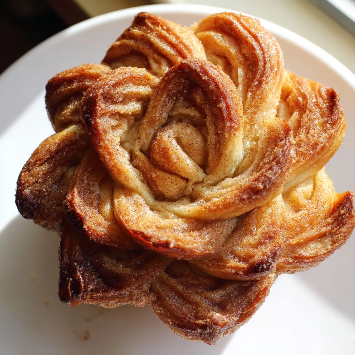 Golden cruffins with flaky croissant layers fresh from the muffin tin