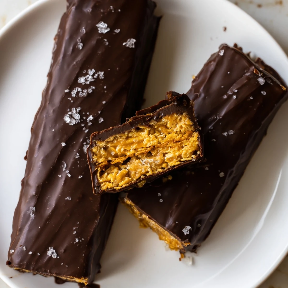 Golden Healthy Homemade Butterfingers candy bars arranged on parchment paper ready for serving